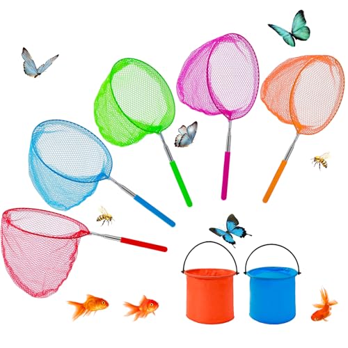 YORFULL Kescher Kinder, Teleskop Kinder Kescher, 7-teiliges Set Enthält 5 Schmetterlingsnetz und 2 Faltbaren Eimer, Fischernetz Kinder Zum Fangen von Insekten Bugs Angeln Fische Garten Pool Outdoor YORFULL Kescher Kinder, Teleskop Kinder Kescher, 7-teiliges Set Enthält 5 Schmetterlingsnetz und 2 Faltbaren Eimer, Fischernetz Kinder Zum Fangen von Insekten Bugs Angeln Fische Garten Pool Outdoor von YORFULL
