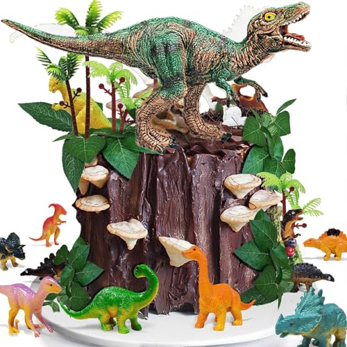 Dinosaurier Geburtstagstorte Dekorationen Dinosaurier Eier Blätter Bäume Kuchen Dekorationen Jungen Thematische Party Kuchen Dekorationen von YORISMAL