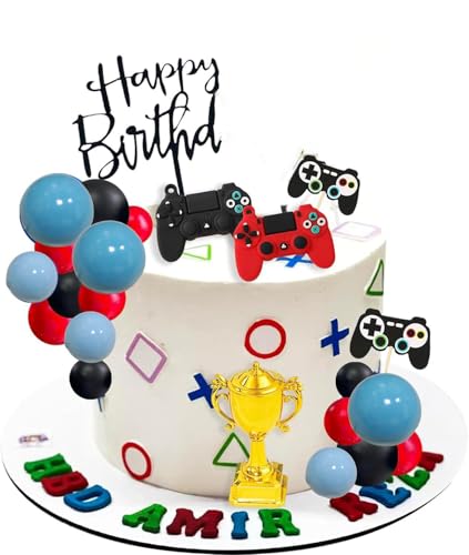 Game Boy Thema Kuchen Topper, „Happy Birthday“ Geburtstag Party Kuchen Topper, Kindergeburtstag, Geburtstagsparty für Jungen von YORISMAL