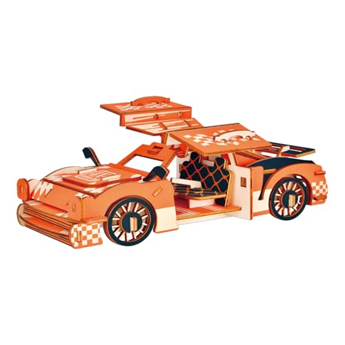 Holzpuzzle-Auto im Rennsportdesign, kreatives Bastelspielzeug zum Selberbauen, 3D-Puzzle-Automodellbausatz Kinder, Jugendliche und Männer von YORISMAL