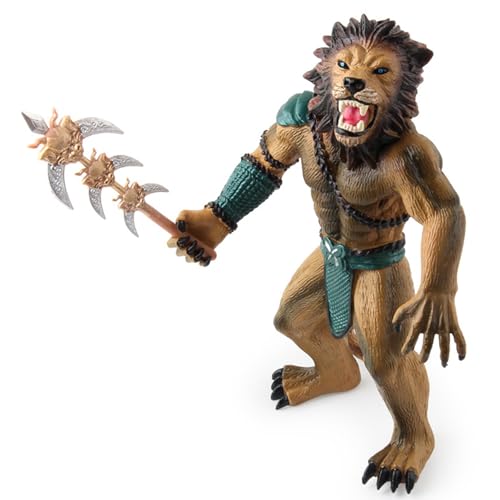 Löwenkrieger Spielzeug, Löwenkrieger-Gangfiguren, Wildtiermodelle, mythische Tiere, magische Monster Ornamente, Geschenke für Kinder von YORISMAL