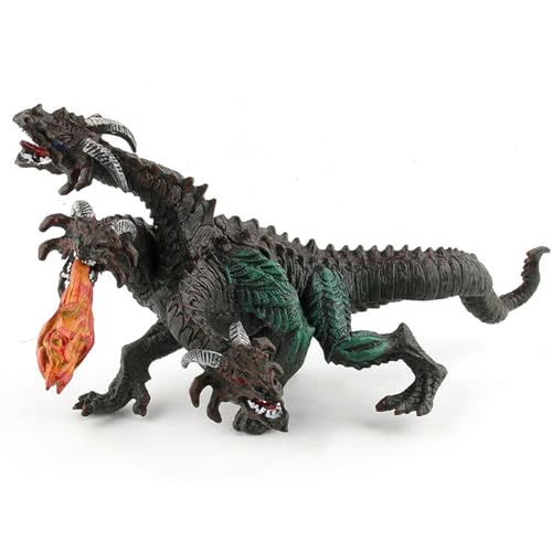 YORISMAL Dreiköpfiger Feuerspeiender Drache Spielzeug, Dinosaurier Modell Ornamente, Tiermodelle, Biester, Monster Ornamente, Kindergeschenke von YORISMAL