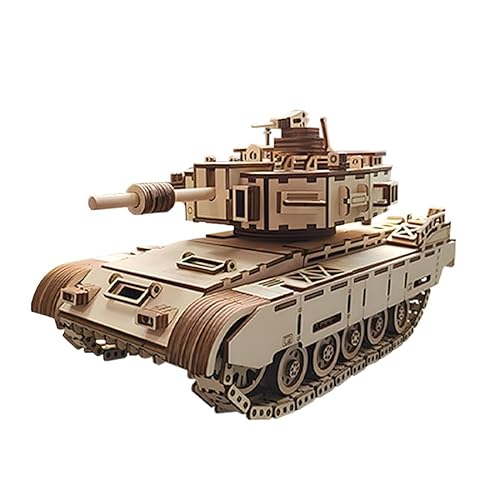 YORISMAL Holzmodell-Panzer, 3D-Blockpuzzle-Bausatz, DIY-Holzspielzeug zum Zusammenstecken, Holzpuzzlespiel, Holzgeburtstagsgeschenk für Erwachsene Männer und Jugendliche von YORISMAL