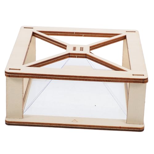 YOSADIER 1 Set Projektions Lernwerkzeuge Hologrammprojektor Hologrammwürfel Hologrammbildschirm DIY Holzprojektor Wissenschaftsprojektor Holz Beige von YOSADIER