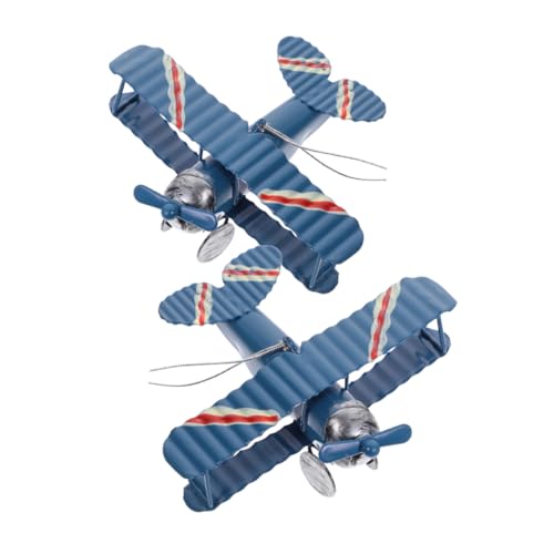 YOSADIER 2 Stück Retro Flugzeug Modell aus Metall Leichte Miniatur Flugzeug Dekoration für Tisch Büro Geschenkidee Detailreiche Eisen Kunst Handwerksfigur von YOSADIER