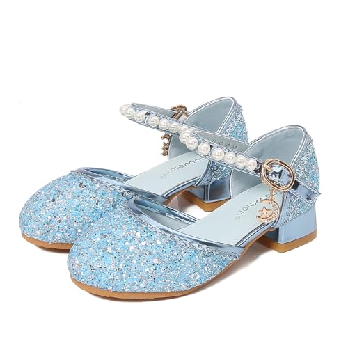 YOSICIL Glitzer Mädchen Prinzessin Schuhe Kinder Prinzessin Sandalen mit Anhänge Heels mit Absatz für Verkleidung Geburtstagsfeiern Halloween Weihnachten Kindergarten Cosplay Karneval, Blau, 29 YOSICIL Glitzer Mädchen Prinzessin Schuhe Kinder Prinzessin Sandalen mit Anhänge Heels mit Absatz für Verkleidung Geburtstagsfeiern Halloween Weihnachten Kindergarten Cosplay Karneval, Blau, 29 von YOSICIL