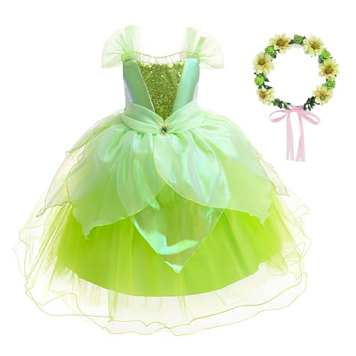 YOSICIL Kostüm für Mädchen Elsa Anna Tiana Prinzessin Kleid für Kinder Dress up mit Kranz Baby Tutu outfits für Verkleidung Karneval Weihnachten Geschenk Hochzeit Fasching Cosplay Party, 150 YOSICIL Kostüm für Mädchen Elsa Anna Tiana Prinzessin Kleid für Kinder Dress up mit Kranz Baby Tutu outfits für Verkleidung Karneval Weihnachten Geschenk Hochzeit Fasching Cosplay Party, 150 von YOSICIL