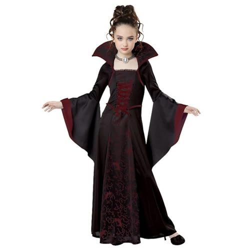 YOSICIL Mädchen Gothic Cosplay-Kleid mit Trompetenärmel Vintage Mittelalter Gebunden Taille Kinder Renaissance Party Fancy Dress für Karneval Fasching Verkleidung Rollenspiele, Rot, 150 YOSICIL Mädchen Gothic Cosplay-Kleid mit Trompetenärmel Vintage Mittelalter Gebunden Taille Kinder Renaissance Party Fancy Dress für Karneval Fasching Verkleidung Rollenspiele, Rot, 150 von YOSICIL