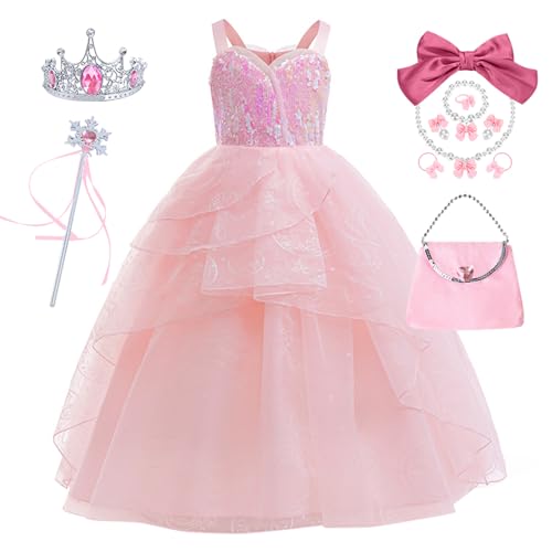YOSICIL Mädchen Prinzessin Kostüm mi Krone Zauberstab kinder Tüllkleid Tutukleid für Verkleidung Geschenk Geburtstag Weihnachten Oktoberfest Cosplay Karneval, Rosa, 150 YOSICIL Mädchen Prinzessin Kostüm mi Krone Zauberstab kinder Tüllkleid Tutukleid für Verkleidung Geschenk Geburtstag Weihnachten Oktoberfest Cosplay Karneval, Rosa, 150 von YOSICIL