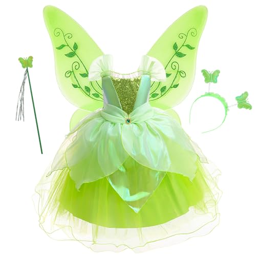 YOSICIL Mädchen Tiana Prinzessin Kostüm Kinder Anna Kleid Baby Dress up set Tutu Outfits Haarband flügel für Verkleidung Halloween Karneval Cosplay Rollenspiele, Gelb, 150 YOSICIL Mädchen Tiana Prinzessin Kostüm Kinder Anna Kleid Baby Dress up set Tutu Outfits Haarband flügel für Verkleidung Halloween Karneval Cosplay Rollenspiele, Gelb, 150 von YOSICIL