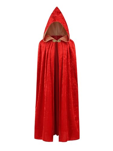 YOSICIL Roter Umhang mit Kapuze für Mädchen Kinder Rotkäppchen Cape für Baby für Prinzessinnenkleid Fancy Cape für Cosplay Halloween Karneval Verkleidung Weihnachten Winter, Rot, M YOSICIL Roter Umhang mit Kapuze für Mädchen Kinder Rotkäppchen Cape für Baby für Prinzessinnenkleid Fancy Cape für Cosplay Halloween Karneval Verkleidung Weihnachten Winter, Rot, M von YOSICIL