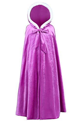 YOSICIL Umhang für Mädchen Satin Cape Mantel Kapuze für Winter Weihnachten Outdoor Karneval Halloween Poncho, Lila, M YOSICIL Umhang für Mädchen Satin Cape Mantel Kapuze für Winter Weihnachten Outdoor Karneval Halloween Poncho, Lila, M von YOSICIL