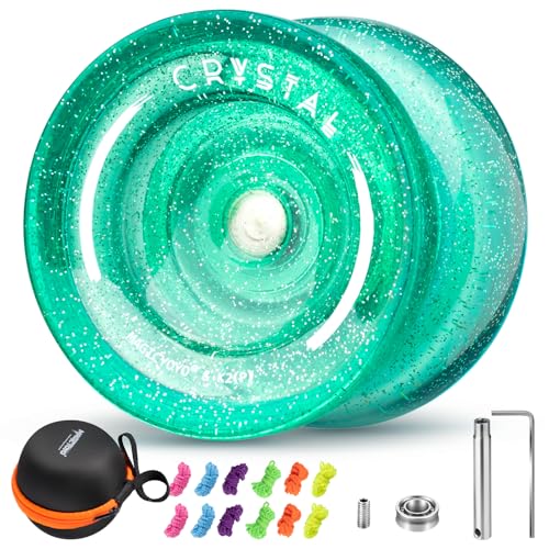 YOSTAR K2 Crystal Glitzergrün JoJo, Kinder JoJo mit Leerlauf und Kugellager, Trick Neospin Yoyo für Finger Spin, Profi Responsive & Unresponsive Yoyo für Anfänger, mit 12-String, Lagersatz, Gehäuse YOSTAR K2 Crystal Glitzergrün JoJo, Kinder JoJo mit Leerlauf und Kugellager, Trick Neospin Yoyo für Finger Spin, Profi Responsive & Unresponsive Yoyo für Anfänger, mit 12-String, Lagersatz, Gehäuse von YOSTAR