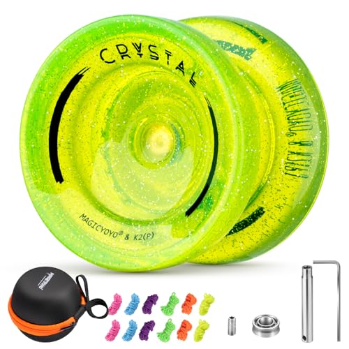 YOSTAR K2 Crystal JoJo mit Glitter, Trick JoJo mit Leerlauf und Kugellager, Profi Responsive & Unresponsive Yoyo für Kinder und Erwachsene, Jo Jo Spielzeug mit 12-Saiten, Lagersatz, Gehäuse YOSTAR K2 Crystal JoJo mit Glitter, Trick JoJo mit Leerlauf und Kugellager, Profi Responsive & Unresponsive Yoyo für Kinder und Erwachsene, Jo Jo Spielzeug mit 12-Saiten, Lagersatz, Gehäuse von YOSTAR