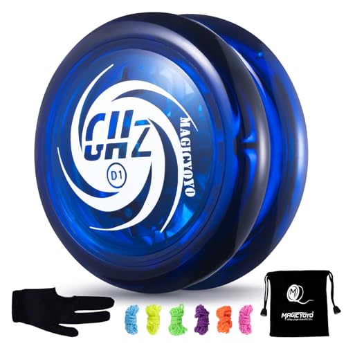 YOSTAR D1 Yoyo Kinder JoJo mit Leerlauf, Looping Profi JoJo für Anfänger, Responsive Kinder Jo jo Spielzeug, Trick Jo-jo mit 6 Schnur, Handschuh, Tasche (Blau) von YOSTAR