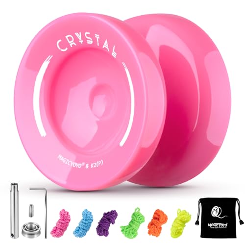 YOSTAR Yoyo K2 Crystal, Doppelzweck JoJo für Kinder und Erwachsene, Responsive und unresponsive Yoyo, Professionelle Trick Jo-jo für Finger Spin, Kunststoff Jo Jo Spielzeug mit 12-Saiten, Lager Kit von YOSTAR