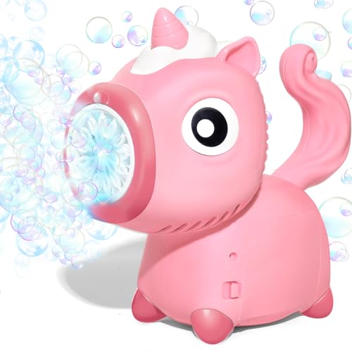 YOTOY Einhorn Seifenblasenmaschine für Kinder Seifenblasen Spielzeug für Spiel Badewanne Hochzeit Badespielzeug für 3 4 5 Jahre Kinder Geburtstag Geschenk für 3-8 Jahre Mädchen Junge Baby Spielzeug von YOTOY