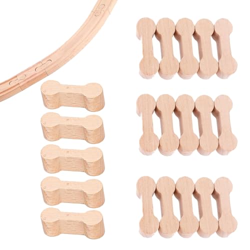 20 Stück Holzeisenbahn Zubehör, Holzschienen Adapter Verbinder, Schienen Verbindungsstücke, Gleisverbinder für Spielzeugeisenbahnen, 3.5Cm, Holzfarbe 20 Stück Holzeisenbahn Zubehör, Holzschienen Adapter Verbinder, Schienen Verbindungsstücke, Gleisverbinder für Spielzeugeisenbahnen, 3.5Cm, Holzfarbe von YOUDALIS