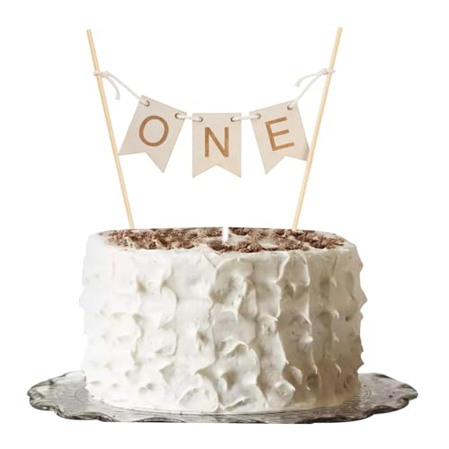 Cake Topper 1. Holz Tortendeko 1. Handgefertigter Kuchentopper Banner für Jungen und Mädchen Geburtstagskuchen Dekorationen von YOUDALIS