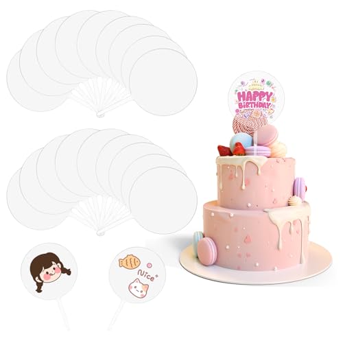 30 Stück Cake Topper Acryl Kuchen Topper Rund Acryl Torten Topper Kuchendeko Blanko DIY Cupcake Topper Transparent Cake Topper Hochzeiten für Taufe, Geburtstagsfeiern, Festivals, Willkommenspartys 30 Stück Cake Topper Acryl Kuchen Topper Rund Acryl Torten Topper Kuchendeko Blanko DIY Cupcake Topper Transparent Cake Topper Hochzeiten für Taufe, Geburtstagsfeiern, Festivals, Willkommenspartys von YOUNTHYE