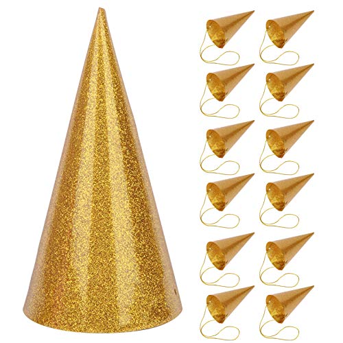 Baby Geburtstagsfeier H¨¹te Kegel Gold Glitter Sparkle Glitter Party Hut Lustige Kinder Party Crown Party Hut Dekoration Zubeh?r(Gold) von YOUTHINK