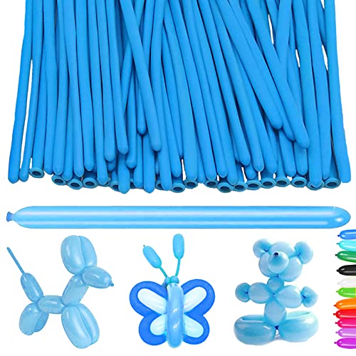 100 Stück Modellierballons, Lange Luftballons zum Formen, Modellier Luftballons für Tiere, Magischer Ballon, für Geburtstage Veranstaltungen Dekoration,Partys,Hochzeiten (Blau) von YOUYIKE