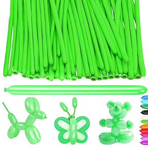 YOUYIKE 100 Stück Modellierballons, Lange Luftballons zum Formen, Modellier Luftballons für Tiere, Magischer Ballon, für Geburtstage Veranstaltungen Dekoration, Partys, Hochzeiten (Grasgrün) von YOUYIKE