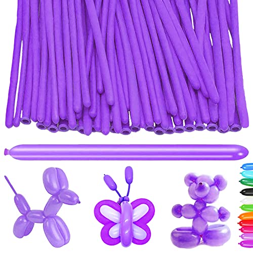 YOUYIKE 100 Stück Modellierballons, Lange Luftballons zum Formen, Modellier Luftballons für Tiere, Magischer Ballon, für Geburtstage Veranstaltungen Dekoration, Partys, Hochzeiten (Helles Lila) von YOUYIKE