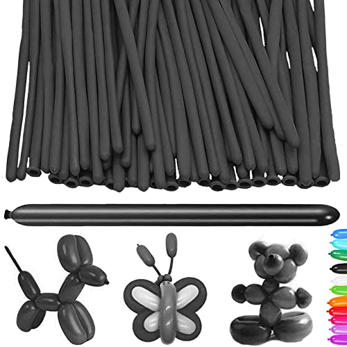YOUYIKE 100 Stück Modellierballons, Lange Luftballons zum Formen, Modellier Luftballons für Tiere, Magischer Ballon, für Geburtstage Veranstaltungen Dekoration, Partys, Hochzeiten (Schwarz) von YOUYIKE