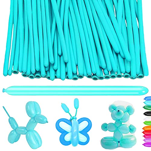 YOUYIKE 100 Stück Modellierballons, Lange Luftballons zum Formen, Modellier Luftballons für Tiere, Magischer Ballon, für Geburtstage Veranstaltungen Dekoration, Partys, Hochzeiten (Tiffanyblau) von YOUYIKE