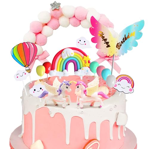Einhorn Tortendeko, Einhorn Kuchen Topper, Einhorn Regenbogen Tortendeko, Einhorn Kuchendeko, Tortendeko Regenbogen, Einhorn Torte Deko für Mädchen Junge Einhorn Tortendeko, Einhorn Kuchen Topper, Einhorn Regenbogen Tortendeko, Einhorn Kuchendeko, Tortendeko Regenbogen, Einhorn Torte Deko für Mädchen Junge von YOUYIKE