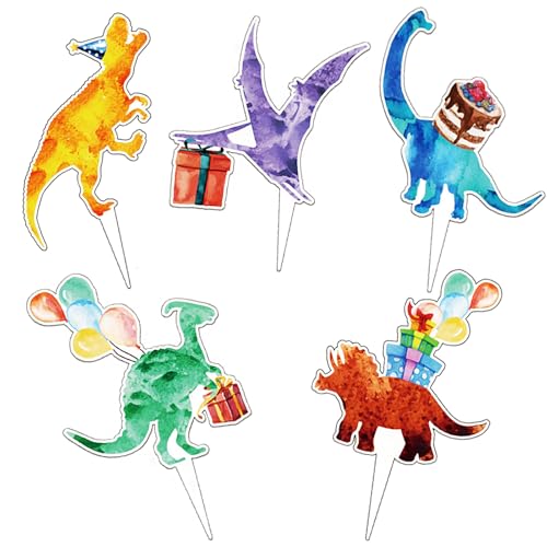 YOUYIKE 20 Stück Dinosaurier Tortenaufleger Set mit 5 Motiven, Dino Cupcake Topper, Kuchen Deko für Kindergeburtstag, Baby Shower Dino Party, Inkl. Muffin Deko, Kuchen Topper und essbarer Tortendeko YOUYIKE 20 Stück Dinosaurier Tortenaufleger Set mit 5 Motiven, Dino Cupcake Topper, Kuchen Deko für Kindergeburtstag, Baby Shower Dino Party, Inkl. Muffin Deko, Kuchen Topper und essbarer Tortendeko von YOUYIKE