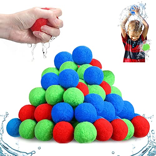 50 Stück Wasserschlacht Bälle, 30/40/50 Stück Splash Bälle -Ø 5cm,wasserbomben wiederverwendbare, Wasserspielzeug Pool Spielzeug Strandspielzeug Bunt Gemischt Wasserball für Kinder Sommer Draussen von YOUYIKE