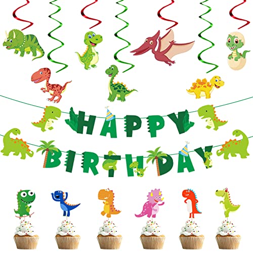 YOUYIKE Dinosaurier Deko Geburtstag Set 32 Stück,Dinosaurier Geburtstagsbanner, Dinosaurier Wirbel Deko,Dinosaurier Geburtstag Kuchen Deko für Jungenkindergeburtstagsparty, Babyparty YOUYIKE Dinosaurier Deko Geburtstag Set 32 Stück,Dinosaurier Geburtstagsbanner, Dinosaurier Wirbel Deko,Dinosaurier Geburtstag Kuchen Deko für Jungenkindergeburtstagsparty, Babyparty von YOUYIKE