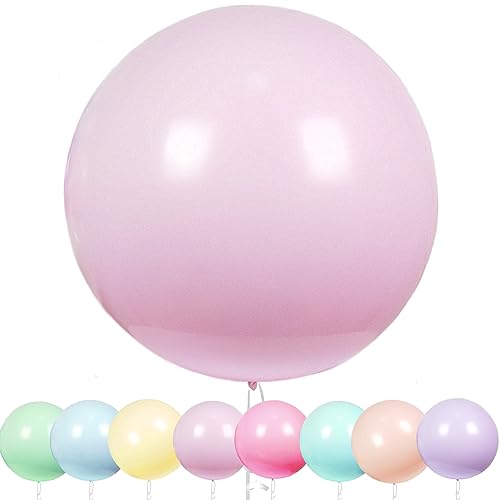 YOUYIKE 36 Zoll Grosse Luftballons Pastell, 8 Stück Riesige Runde Pastell Ballons, 90CM Macaron Rosarot Latex Grosse Luftballons für Geburtstag,Hochzeitsfest,Festival,Karnevals (Rosarot) von YOUYIKE