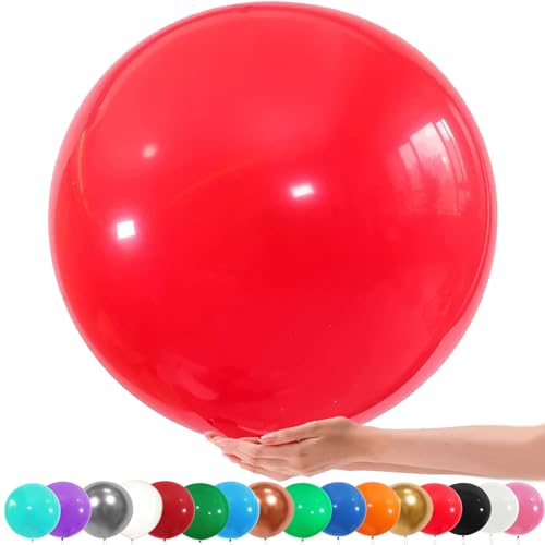 36 Zoll Riesen Luftballons, 6 Stück Groß Rot Luftballon, 90cm Latex Grosse Luftballons Dekoration für Hochzeit Geburtstag Taufe Babyparty Kindergeburtstag Karnevals Deko von YOUYIKE