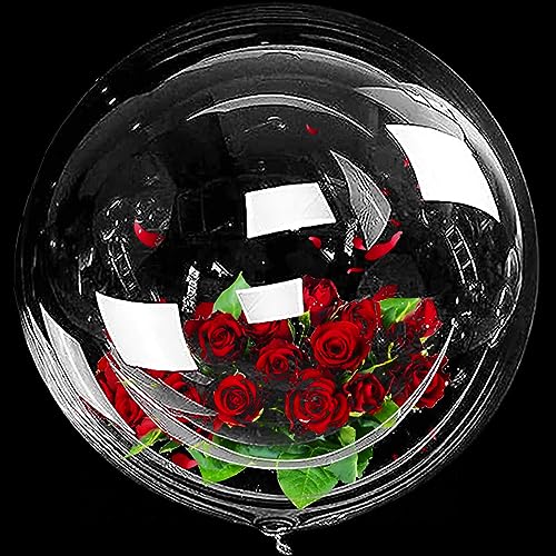 90cm Jumbo Bobo Klar Luftballons, 6 Stück BoBo Ballon, Kristall Blase Klar Ballons, Wiederverwendbare Bubble Ballons für Geburtstag Party Hochzeit Jahrestag Geburtstag Party Dekorationen(36Zoll) von YOUYIKE
