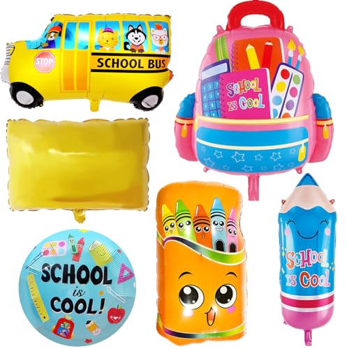 6 Stück Folienballon Schulanfang Deko, Schulkind Luftballons, Einschulung Ballon, Heliumballon Deko zur Einschulung Schulanfang Schuleinführung für Schulkind Jungen Mädchen 6 Stück Folienballon Schulanfang Deko, Schulkind Luftballons, Einschulung Ballon, Heliumballon Deko zur Einschulung Schulanfang Schuleinführung für Schulkind Jungen Mädchen von YOUYIKE