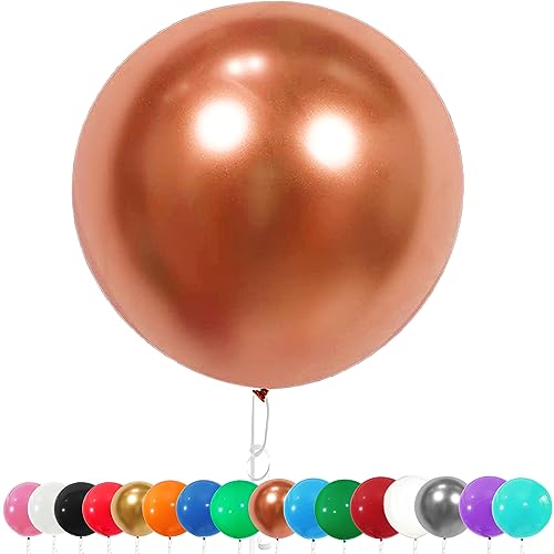 6 Stück Luftballons Gross, 36 Zoll Ballons Groß, Roségold Latexballon, Luftballons XXL Groß, Grosse Luftballons XXL, Latex Riesige Ballon, für Hochzeit Babyparty Geburtstag Party Deko(91 cm) von YOUYIKE