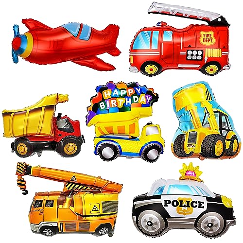 7 Stück Bagger Ballon, XXL Folienballon Baufahrzeug, bagger luftballons, Bagger Deko Kindergeburtstag, Bagger Traktor Ballons für bagger Thema Party Geburtstag Abschluss Dekorationen 7 Stück Bagger Ballon, XXL Folienballon Baufahrzeug, bagger luftballons, Bagger Deko Kindergeburtstag, Bagger Traktor Ballons für bagger Thema Party Geburtstag Abschluss Dekorationen von YOUYIKE