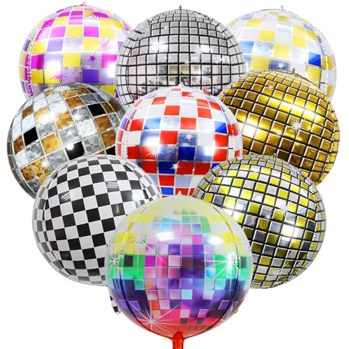YOUYIKE 9 Stück Discokugel Luftballon, 22 Zoll 4D Disco Ballons, Mehrfarbige Disco-Folienballons für Disco Mottoparty Geburtstag Party Abschlussfeier Retro Dekoration 70er 80er 90er Jahre Deko YOUYIKE 9 Stück Discokugel Luftballon, 22 Zoll 4D Disco Ballons, Mehrfarbige Disco-Folienballons für Disco Mottoparty Geburtstag Party Abschlussfeier Retro Dekoration 70er 80er 90er Jahre Deko von YOUYIKE