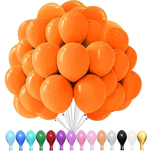Luftballons orange, 100 Stück 10 Zoll Luftballons orange Matt, 2.2g Latex Luftballons, Luftballons Matt, für Geburtstagsfeiern, Jubiläumsfeiern, Hochzeiten, Baby Party, Partydekorationen von YOUYIKE