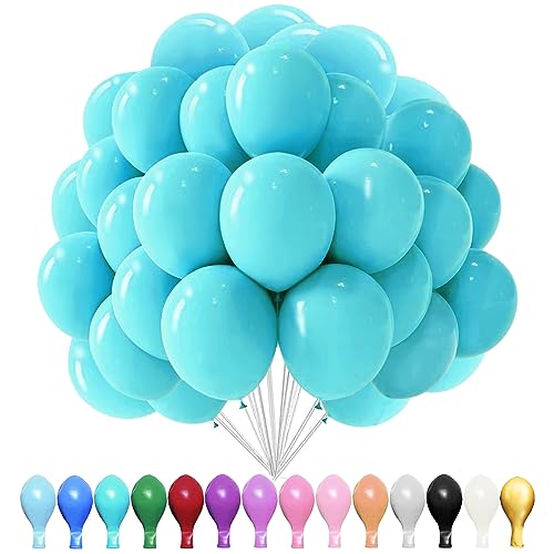 Luftballons Tiffanyblau, 100 Stück 10 Zoll Luftballons Tiffanyblau Matt, 2.2g Latex Luftballons, Luftballons Matt, für Geburtstagsfeiern, Jubiläumsfeiern, Hochzeiten, Baby Party, Partydekorationen von YOUYIKE