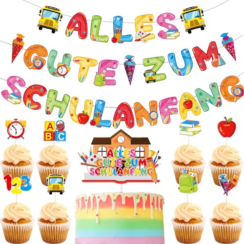 YOUYIKE Girlande Schulanfang, Einschulung deko, Tortendeko Einschulung, 3M Schulstart Deko Banner, Schulanfang Cupcake Topper, Schulanfang Deko für Junge Mädchen 1. Schultag Schulanfang Party Deko YOUYIKE Girlande Schulanfang, Einschulung deko, Tortendeko Einschulung, 3M Schulstart Deko Banner, Schulanfang Cupcake Topper, Schulanfang Deko für Junge Mädchen 1. Schultag Schulanfang Party Deko von YOUYIKE