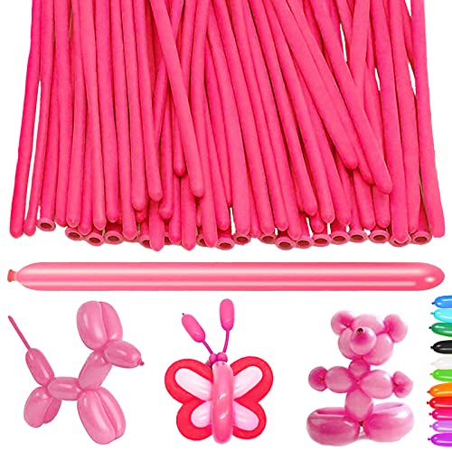 YOUYIKE 100 Stück Modellierballons, Lange Luftballons zum Formen, Modellier Luftballons für Tiere, Magischer Ballon, für Geburtstage Veranstaltungen Dekoration, Partys, Hochzeiten (Rosa) von YOUYIKE
