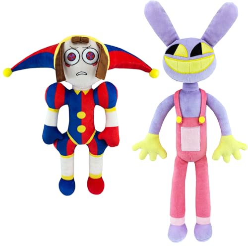 YOUYIKE 2 Stück The Digital Circus Plush, The Amazing Digital Circus Plush, Kuscheltier digital Circus, Geburtstagsgeschenke für Jungen und Mädchen, Peripheriegeräte von Anime Figuren Spielzeug(C+D) von YOUYIKE