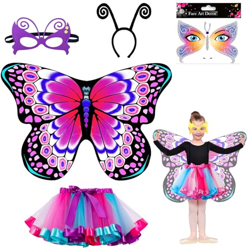 YOUYIKE 5 Stück Schmetterling Kostüm Mädchen, Schmetterlingsflügel Kinder, Faschingskostüme Kinder, für Halloween Kostüm, Karneval, Fasching, Mottoparty, Cosplay (B) YOUYIKE 5 Stück Schmetterling Kostüm Mädchen, Schmetterlingsflügel Kinder, Faschingskostüme Kinder, für Halloween Kostüm, Karneval, Fasching, Mottoparty, Cosplay (B) von YOUYIKE