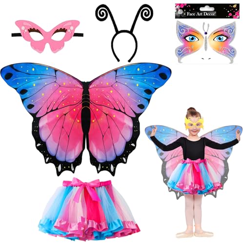 YOUYIKE 5 Stück Schmetterling Kostüm Mädchen, Schmetterlingsflügel Kinder, Schmetterling Kostüm, Faschingskostüme Kinder, für Halloween Kostüm, Karneval, Fasching, Mottoparty, Cosplay (E) YOUYIKE 5 Stück Schmetterling Kostüm Mädchen, Schmetterlingsflügel Kinder, Schmetterling Kostüm, Faschingskostüme Kinder, für Halloween Kostüm, Karneval, Fasching, Mottoparty, Cosplay (E) von YOUYIKE