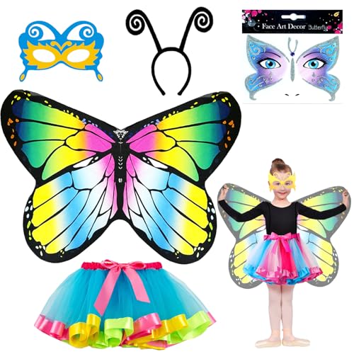 YOUYIKE 5 Stück Schmetterling Kostüm Mädchen, Schmetterlingsflügel Kinder, Schmetterling Kostüm, Faschingskostüme Kinder, für Halloween Kostüm, Karneval, Fasching, Mottoparty, Cosplay (C) YOUYIKE 5 Stück Schmetterling Kostüm Mädchen, Schmetterlingsflügel Kinder, Schmetterling Kostüm, Faschingskostüme Kinder, für Halloween Kostüm, Karneval, Fasching, Mottoparty, Cosplay (C) von YOUYIKE