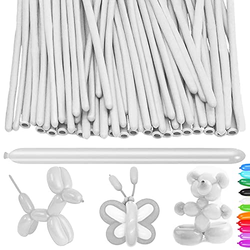 YOUYIKE 50 Stück Modellierballons, Lange Luftballons zum Formen, Modellier Luftballons für Tiere, Magischer Ballon, für Geburtstage Veranstaltungen Dekoration, Partys, Hochzeiten (Weiß) von YOUYIKE